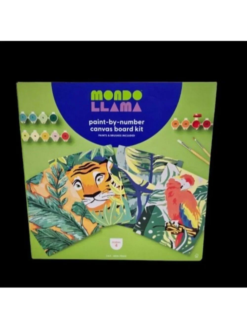 Mondo Llama Paint-By-Number 4 Canvas Board Kit Paints & Brushes New Sealed